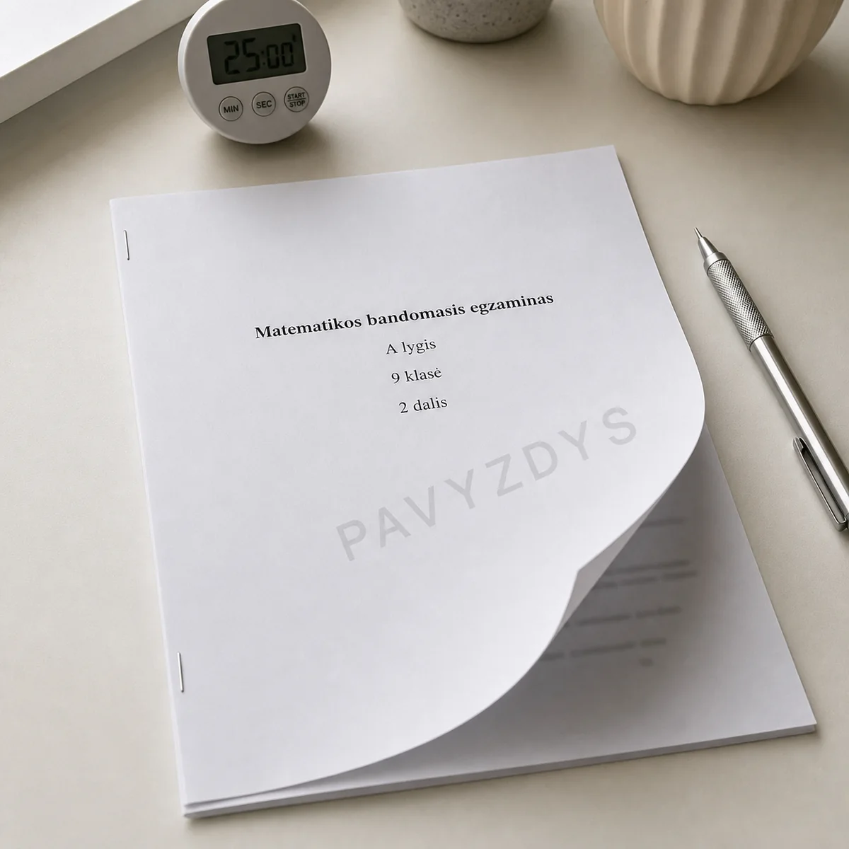 Matematikos bandomasis egzaminas A lygis | 9 klasė | 2 dalis