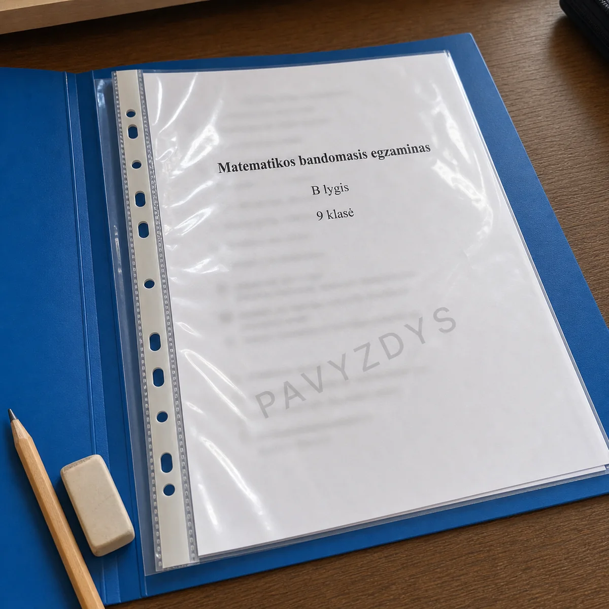 Matematikos bandomasis egzaminas B lygis | 9 klasė
