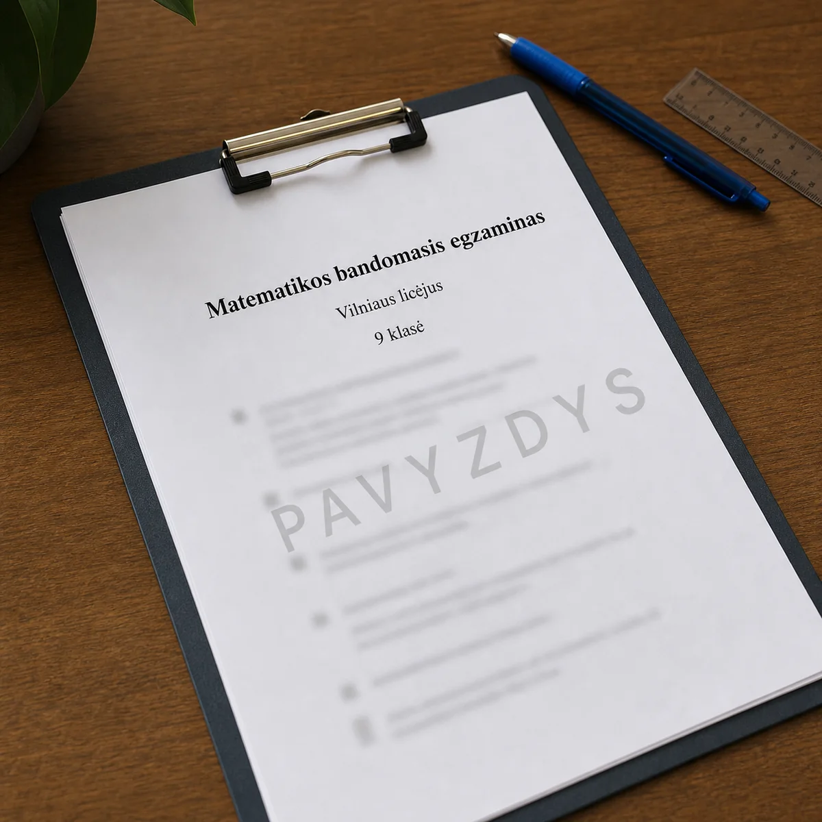 Matematikos bandomasis egzaminas į Vilniaus licėjų | 9 klasė