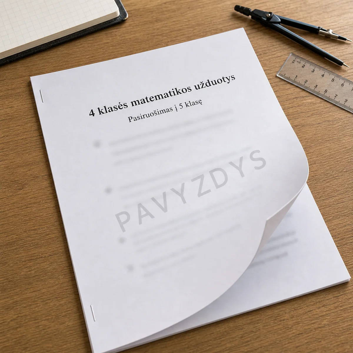 4 klasės matematikos užduotys, skirtos pasiruošti egzaminui į 5 klasę