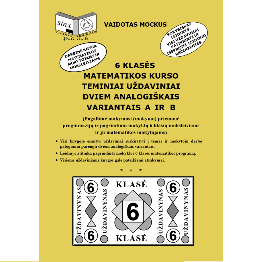 6 klasės matematikos kurso teminiai uždaviniai Mockus