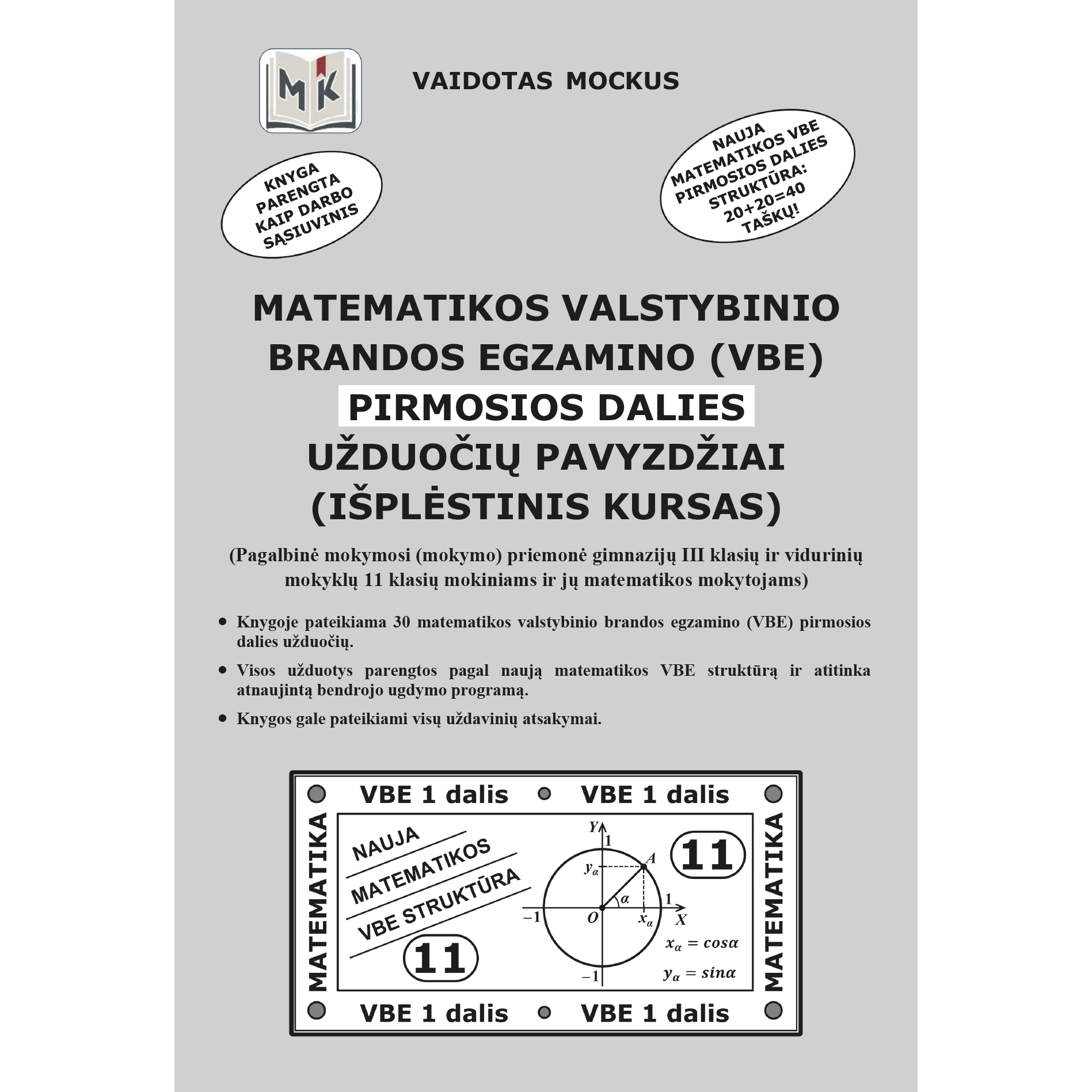 Matematikos VBE 1 dalies užduočių pavyzdžiai (išplėstinis kursas) Mockus