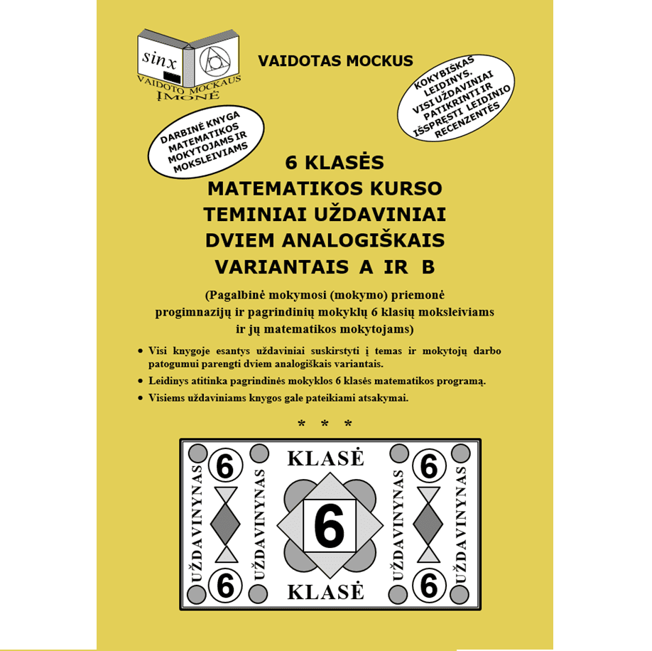 6 klasės matematikos kurso teminiai uždaviniai Mockus