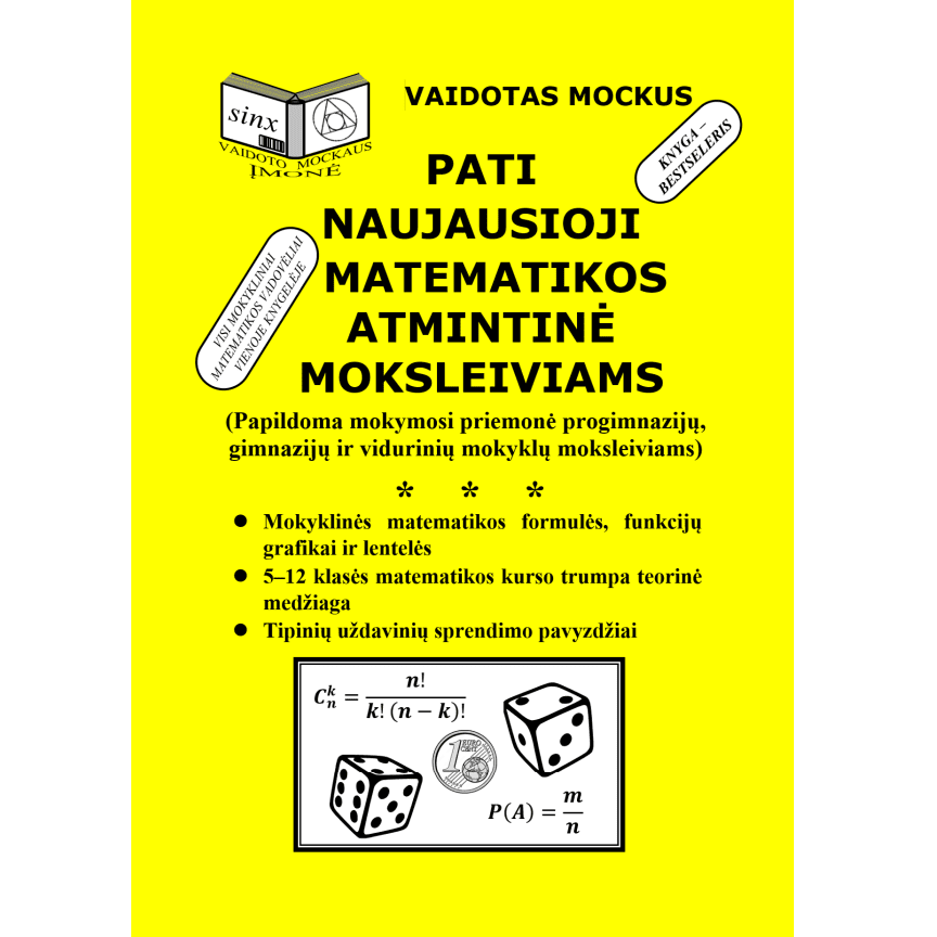 Pati naujausioji matematikos atmintinė moksleiviams Mockus